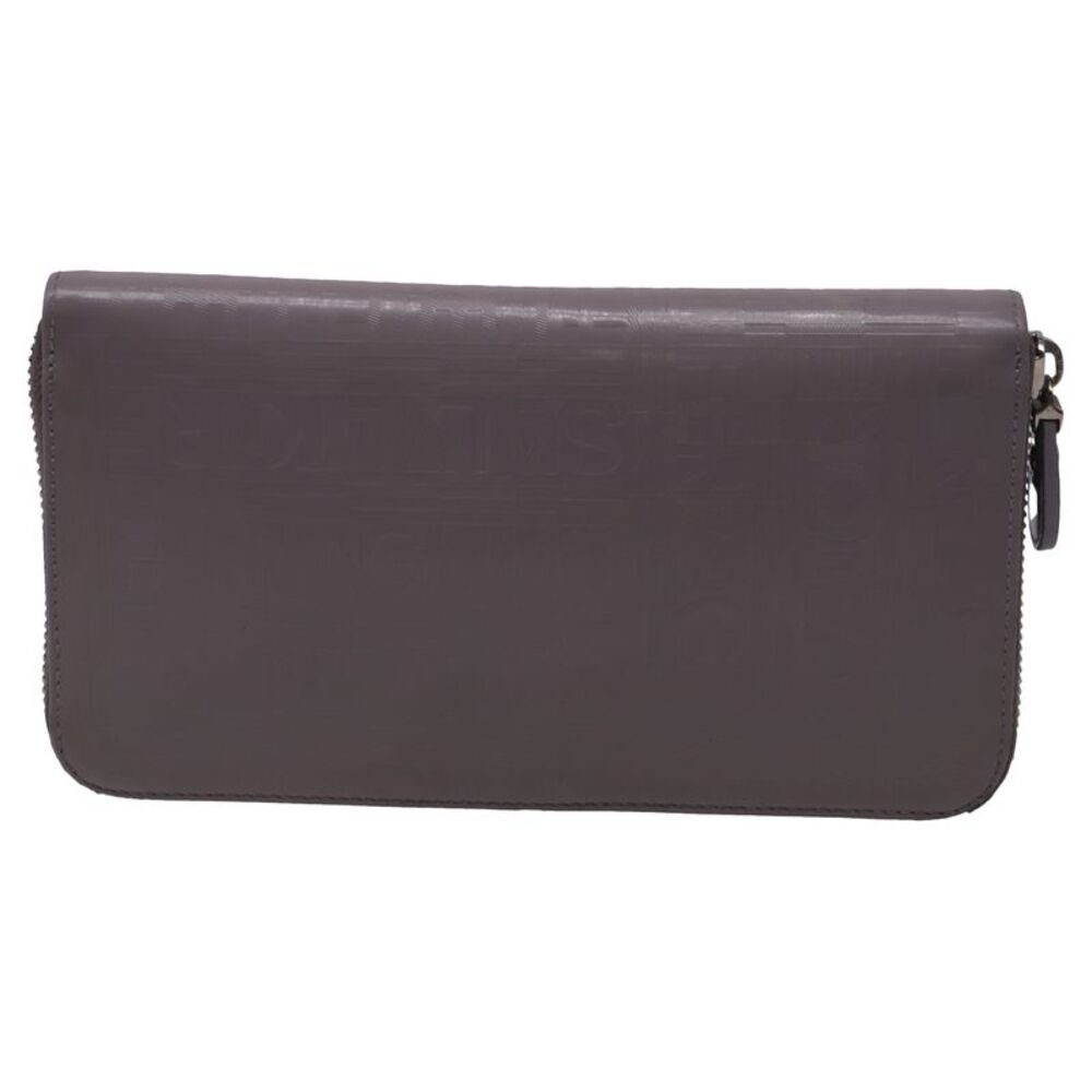 Salvatore Ferragamo Zip-Around Long Wallet in Grey Leather